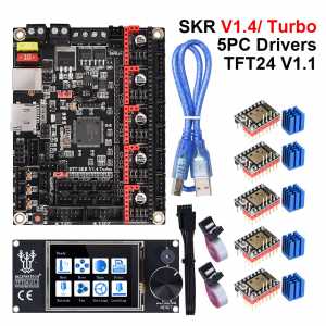 BIGTREETECH SKR V1.4 Turbo BTT SKR V1.4 Board TFT24 V1.1 Touch Screen TMC2208 TMC2209 3D Printer Parts CR10 ender3 Upgrade DIY