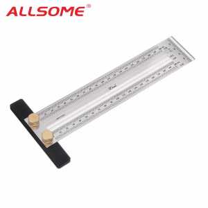 High Precision Scale Ruler T-type Hole Ruler Stainless Woodworking Scribe Drawing Mark Line Gauge Carpenter DIY Measuring Tool