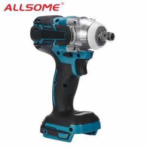 ALLSOME 18V Electric Brushless Impact Wrench Cordless 1/2 Socket Wrench Power Tool For Makita Battery Rechargeable HT2916