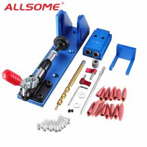 ALLSOME Portable Pocket Hole Jig Kit System With PH1 Screwdriver 9.5mm Drill Bit Set For Carpenter WoodWorking Hardware Tools