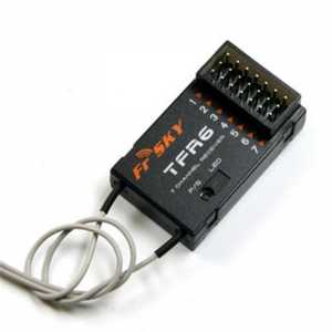 FrSky 2.4G 7CH TFR6 / TFR6-A Receiver FASST Compatible (Horizontal Connectors) for Radio Transmitter for RC Drone FPV Racing
