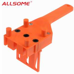 ALLSOME Woodworking Dowel Jig 6 8 10mm Drill Guide Metal Sleeve Handheld Wood Doweling Hole Drill HT2514