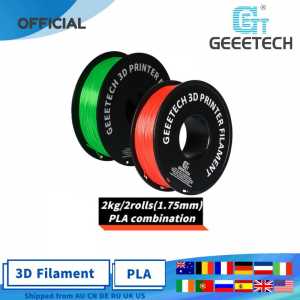GEEETECH  PLA Filament 1.75mm 2roll/2kg  For 3D Printer With Transparent Muticolor Luminous Green Wood Color