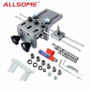 ALLSOME Woodworking Puncher Locator Wood Doweling Jig Adjustable Drilling Guide For DIY Furniture Connecting Position Tools