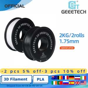 GEEETECH pla 2kg 1.75 PLA filament kit  1.75mm 2roll 2kg for 3D printer with 2 roll of black & white combination 3d print 3d