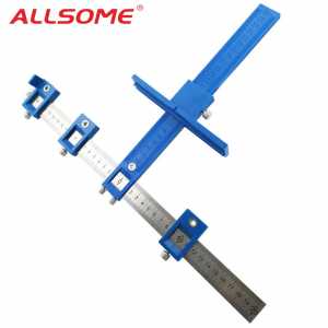 ALLSOME Drill Guide Sleeve Cabinet Hardware Jig Drawer Pull Jig Wood Drilling Dowelling Hole Saw Master System HT1436