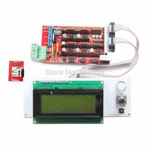 Geeetech RAMPS1.4 shield+LCD 2004 smart controller with adapter&SD reader module for 3D Printer RepRap,