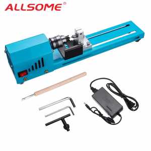 ALLSOME 150W Mini Beads Machine Miniature Lathe DIY Woodworking Lathe Grinding Polishing Wood Working DIY Lathe Polishing Drill