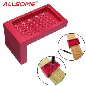 ALLSOME T50 L-type Ruler Measuring Tool Scriber Woodworking Hole Positioning Crossed Gauge Aluminum Alloy Ruler for Carpenter