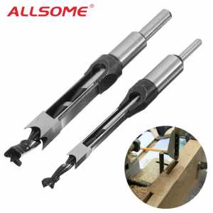 ALLSOME 10mm/16mm Square Hole Saw Auger Drill Bit Mortising Chisel Auger Drill Bit WoodWorking Tool HT1296-1298