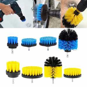 ALLSOME 4Pcs 2/3.5/4/5 Inch Electric Drill Brush Yellow/Blue Cleaning Brush Tool For Bathtub Carpet HT1714