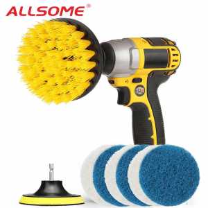 ALLSOME 8Pcs Electric Drill Brush Grout Power Drills Scrubber Clean Brush Tub Cleaner Tools Kit For Bathtubs Tile HT2542