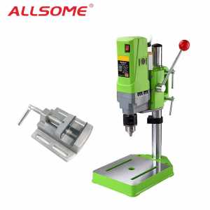 ALLSOME Mini Drilling Machine Drill Press Bench Small electric Drill Machine Work Bench gear drive 220V 710W with Press Vise