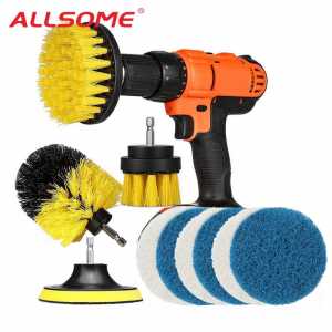 ALLSOME 10pcs Power Scrubber Brush Drill Brush Clean for Bathroom Surfaces Tub Shower Tile Grout Cordless Power Scrub Cleaning