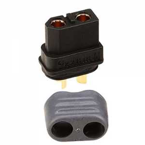 Amass XT60H Nylon/PA Brass Gold-plated Plug Connector Black With Sheath Housing Female
