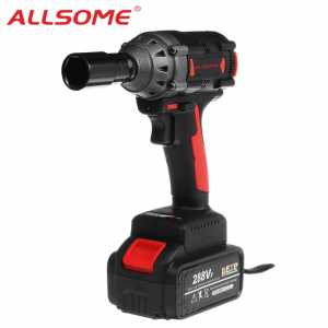 ALLSOME 288VF 350NM Max Brushless Impact Wrench Li-ion Battery Brushless Motor Electric Wrench Power Tool With Charger Sleeve