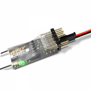 Wfly RF204W Receiver 4 Channel Dual Way Transmission Out of Control Protection Support PPM for Helicopter Fixed wing vehicle