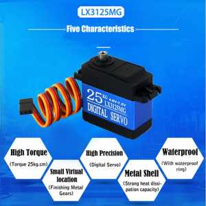 2019 New LX3125MG HV 4.8V-7.2V high torque full metal gear digital servo baja servo Waterproof version for 1/8 cars RC toys