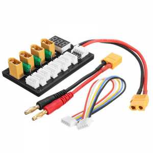 3S / 4S 4CH Parallel Charging Board XT60 Banana Plug Connector for ISDT D2 Q6 SC-608 SC-620 Imax B6 Charger expansion board