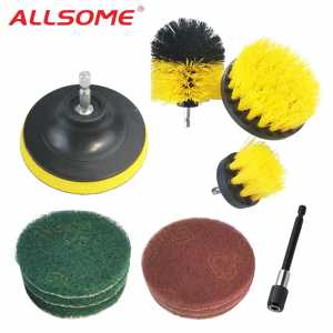 ALLSOME 11PCS Electric Drill Brush Tile Grout Power Scrubber Cleaning Brush Tub Cleaner Combo Tool HT2813