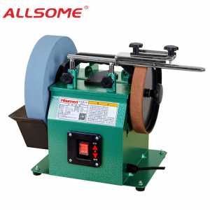 HISIMEN 10 Inch Positive and Negative White Fused Alumina Sharpener low Speed Grinder Polishing Machine Desktop Grinding Machine