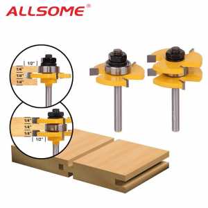 ALLSOME 2PC Tongue & Groove Router Bit Set 3/4