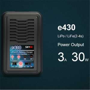 Free Shipping SKYRC E430 2-4s Battery Balance Charger AC 100-240V Cells Lipo LiFe 30W 1A 2A 3A Power Output