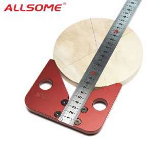 ALLSOME Woodworking Center Scribe 45 Degree Angle Line Gauge Wood Ruled Carpenter Ruler Gauge HT2340