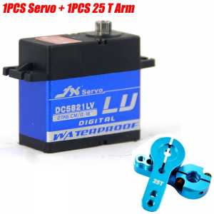 JX servo DC5821LV 21KG Rc Servo Full waterproof Coreless mental gear 1:8 1:10 Crawler TRX-4 SCX10 D90 RC car Large Torque