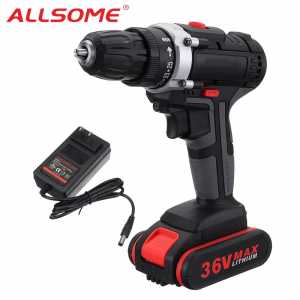 ALLSOME 36V Electric Screwdriver Cordless Power Drills Mini Wireless Power Driver DC Lithium-Ion Battery 2-Speed HT2796