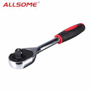 ALLSOME Ratchet Wrench High Torque A Type Wrench for Socket 24 Teeth Cr-v Quick Release Repair Tools HT2690+