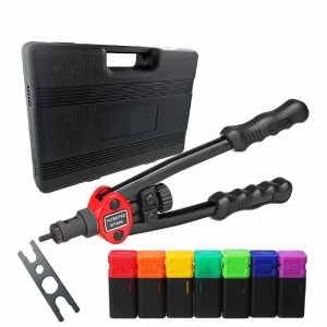 ALLSOME BT-605 Rivet Nut Tool Hand Blind Riveter Rivnut Riveting Tools with 7PCS Metric Mandrels M3 M4 M5 M6 M8 M10 M12 HT2598