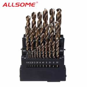 ALLSOME M42 HSS Twist Drill Bit Set 3 Edge Head 8% High Cobalt Drill Bit for Stainless Steel Wood Metal Drilling