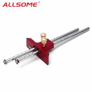 ALLSOME Adjustable European Double Headed Scribe Blade Tool Wooden Scribe-Line Crosswood-Out Tool Woodworking Tool HT2534