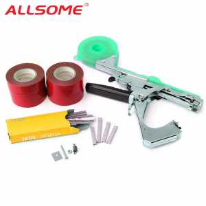 ALLOME Tying Machine Plant Garden Plant Tapetool Tapener 10 Rolls Tape Set for Vegetable, Grape, Tomato,Cucumber, Pepper Flower
