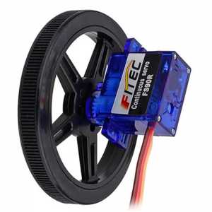 Feetech FS90R RC Servo, 360 Degree Continuous Rotation Micro Servo Motor + Wheel Tire FS90R-W For Robot RC Car Drones Smart Car