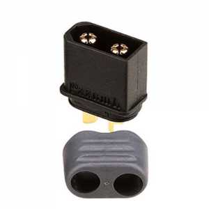 Amass XT60 HBrass Nylon/PA Gold-plated UL94 V0 Plug Connector Black With Sheath Housing Male