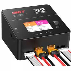 hot sell ISDT D2 200 W 100-240V 24A AC Dual Channel Output Smart Battery Balance Charger USB output power for rc model