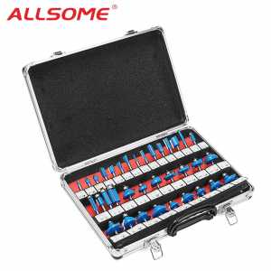 ALLSOME 35pcs 1/4inch Shank Router Bit Set Tungsten Carbide Tip Router Wood Cutter Tool Set Milling Cutters for Woodworking