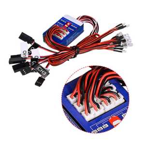 imulation Flash Light 12 LED Lighting Kit Steering Brake Simulation Flash Light 1/10 Remote Control RC Car Tamiya HSP Traxxas