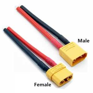 Amass XT90 Pigtail Male Female Connector Cable XT-90 Plug with Silicon Wire 10AWG 10CM for RC Hobby Battery FPV