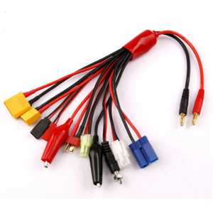 10 in 1 Multifunction Balance Charging Cable XT60 XT90 T Plug EC5 JST JR FUTABA Plug Adapter Battery Charger Plug Convert Cable