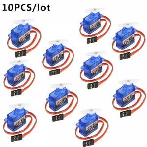 Feetech 10pcs 9g Servo micro servo motor with arm analog 360 degree continuous rotation servo For RC Car Boat Robot Drones