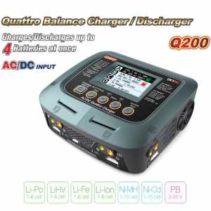 SkyRC Q200 QUATTRO intelligent AC/DC 2X100W 2X50W Drone   Balance Charger for Lipo/LiHV/Lithium-iron/Ion/NiMH/NiCD Battery