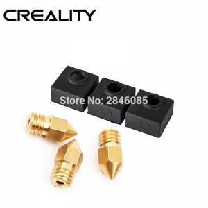 CREALITY 3D Printer Parts Nozzle 3pcs/lot Sizes 0.4mm Extruder Print Head+3Pcs Heater Block Silicone Cover