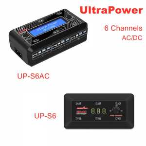 Ultra Power UP-S6 UP-S6AC 6-Channels 1S AC/DC LiPO/LiHV Battery Charger With Micro MX mCPX JST For RC Drone Quadcopter Model