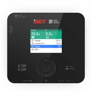 Upgraded scOS 2.0 ISDT D1 AC 100W DC 250W 10A Dual Mode Smart Balance Charger Discharger for 1-6S Lipo LiFe Lilon LiHv Battery