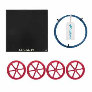 Capricorn Bowden PTFE Tubing XS Series 1M+Tempered Glass Plate+Large Red Hand Twist Leveling Nut For Ender CREALITY 3D Printer