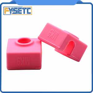 2pcs  20*20*10mm MK9 Silicone Socks Heater Pink Color Block Cover Silicone Insulation For Replicator Anet Prusa i3 MK7/MK8/MK9