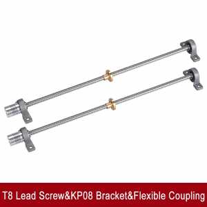 T8 Lead screw 300/330/350/400/500mm 8mm+brass copper Nut+KP08  bearing Bracket +5*8*25mm Flexible Coupling for 3D printer&CNC